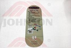 Operation Instruction Decal, MX-S73 - Product Image