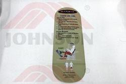 Operation Instruction Decal, MX-S72 - Product Image