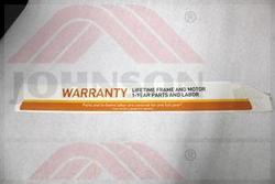 Sticker, Motor warranty, LIFE TIME, TM607 - Product Image