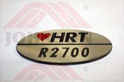 DECAL MODEL R2700HRT - Product Image