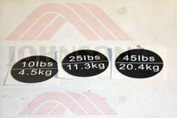 Sticker;Storage Horn ;PL04KM-G3-Includes 1 each of 10lb, 25lb, 45lb - Product Image