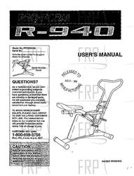 Owners Manual, PFCR94160 F02243-C - Product Image