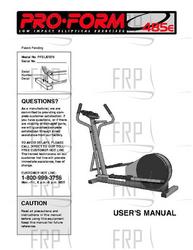 Owners Manual, PFEL87070 G04120-C - Product Image