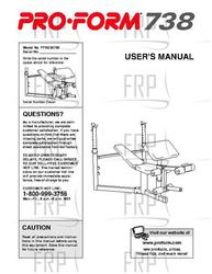 Owners Manual, PFBE30790 159000A - Product Image