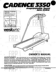 Owners Manual, WL361503 - Product Image
