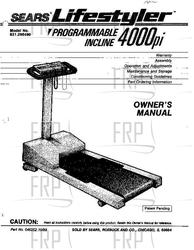 Owners Manual, 296490 - Product Image