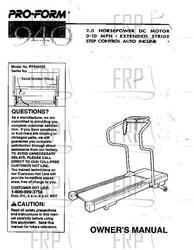 Owners Manual, PF940030 - Product Image