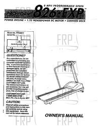 Owners Manual, PF826011 - Product Image