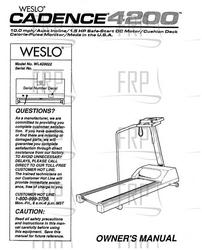 Owners Manual, WL420022 - Product Image