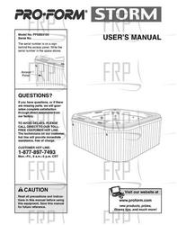 Owners Manual, PFSB63130 - Product Image