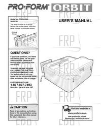 Owners Manual, PFSG51030 - Product Image