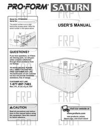 Owners Manual, PFSB62830 - Product Image