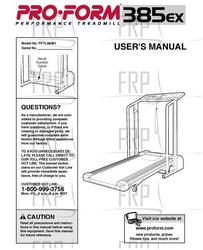 Manual, Owners, PFTL38581 - Product Image