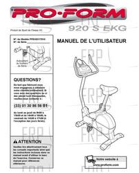 Owners Manual, PFEVEX17010,FRNCH - Product Image