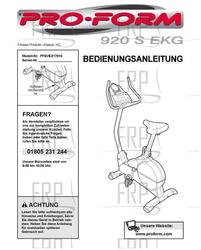 Owners Manual, PFEVEX17010,GERMN - Product Image