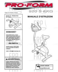 Owners Manual, PFEVEX17010,ITALY - Product Image