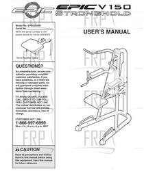 Owners Manual, EPBE22040 - Product Image