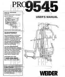 Owners Manual, WESY95450 - Product image