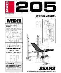 Owners Manual, 150360 - Product Image