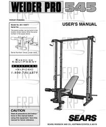 Owners Manual, 150471 G03215AC - Product Image