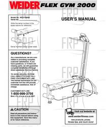 Owners Manual, WESY20000 - Product Image