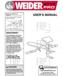 Owners Manual, WEBE09100 - Product Image