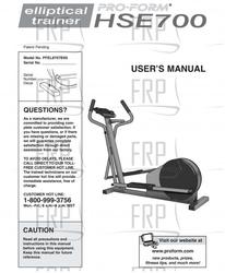 Owners Manual, PFEL8707BX6 - Product Image