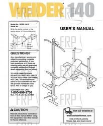 Owners Manual, WEBE13810 - Product Image