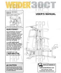 Owners Manual, WESY96310 - Product Image