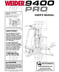 Manual, Owner's, WESY39310 - Producrt image