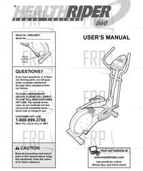 Owners Manual, HREL69011 - Product Image