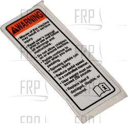 Decal, Label, Warning - Product Image