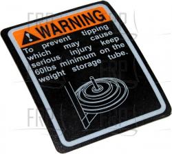 Decal, Tipping Warning - Product Image