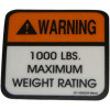 39001316 - Decal, Weight rating, 1000 LB. - Product Image
