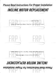 Instructions, Incline Motor Replacement - Product Image