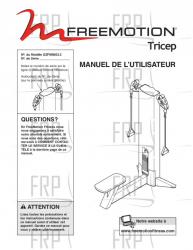 Manual, Owner's French - Image Manual, Owner's French - Image