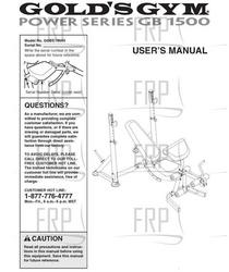 Manual Owner's, GGBE19640 - Product Image