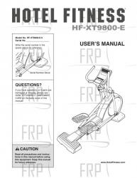 Manual, Owner's, HF-XT9800-E0 - Image