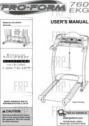 Owners Manual, 291670 - Product Image