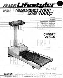 Owners Manual, 296493 - Product Image
