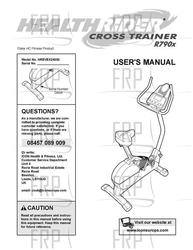 Manual, Owner's, HREVEX24030,UK - Product Image