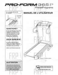 Owners Manual, PETL31130,FRENCH - Image