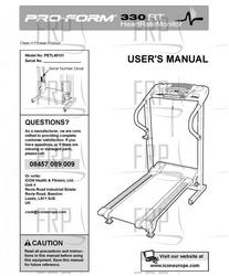 Owners Manual, PETL40131,ENGLISH - Product Image
