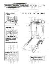 Owners Manual, PETL61020,ITALIAN - Image