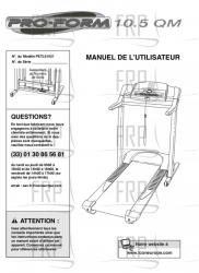 Owners Manual, PETL61021,FRENCH - Image