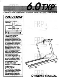 Owners Manual, PF060010 - Product Image
