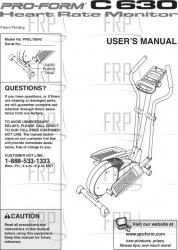 Owners Manual, PFEL19540 - Product Image Owners Manual, PFEL19540 - Product Image