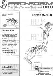 Owners Manual, PFEL39030 - Product Image