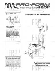 Owners Manual, PFEVEL24830,DUTCH - Image
