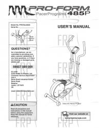 Owners Manual, PFEVEL24830,UK - Image